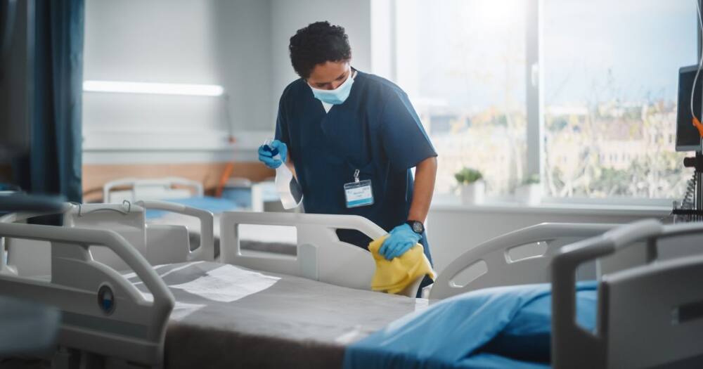 Nurse cleaning