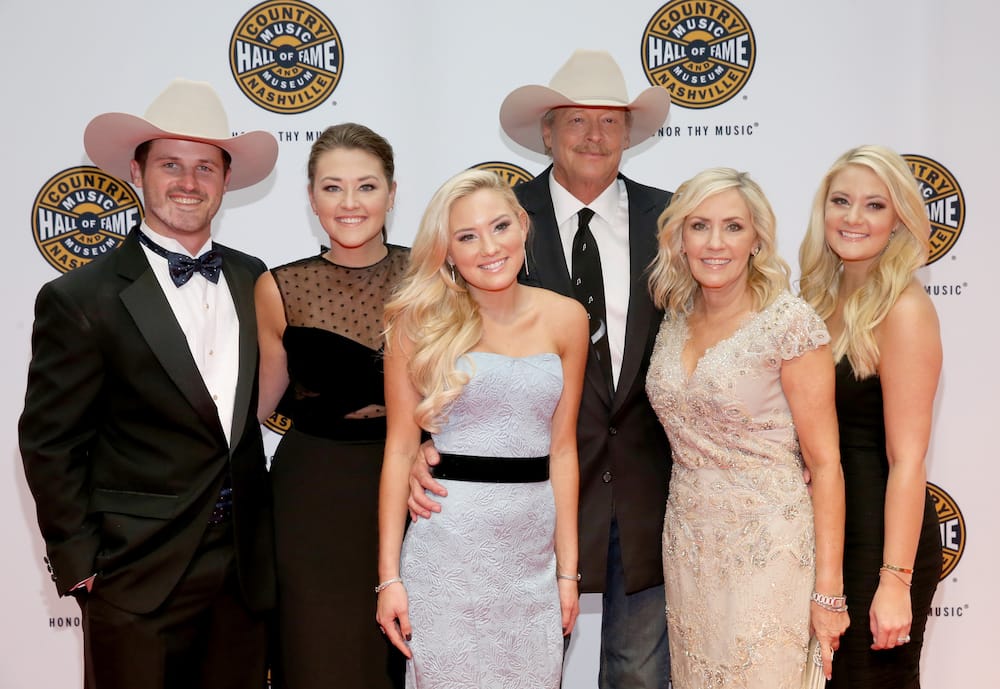 Mattie (second left) with late husband Ben, sister Dani, dad Alan, mom Denise, and sister Alexandria (left to right) at the 2017 Country Music Hall of Fame induction.