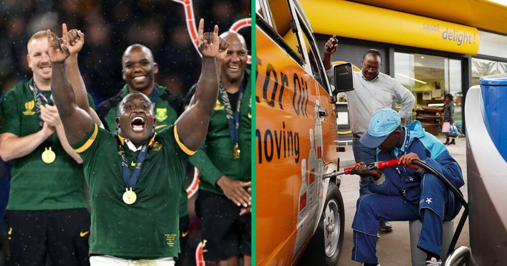 South Africans joked that the victory of the Springboks over the All Blacks caused the petrol price to decrease