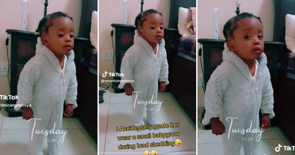 TikTok user @veronicangwenya's baby girl was not happy with her