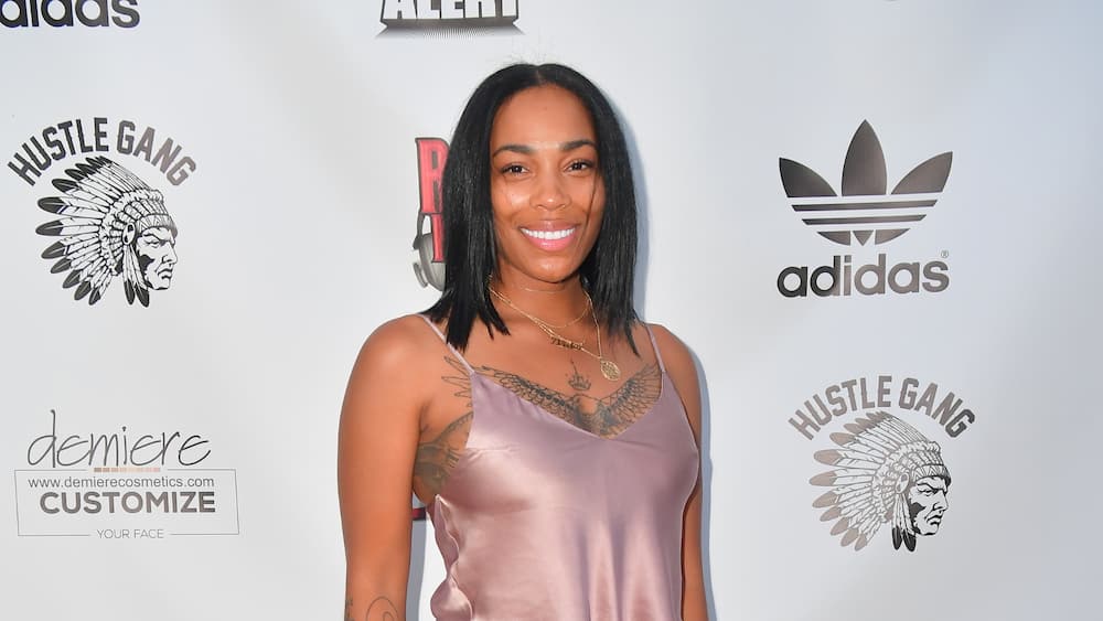 Dreka attending the Baller Alert Rooftop Day Party in June 2017 in Los Angeles, California.