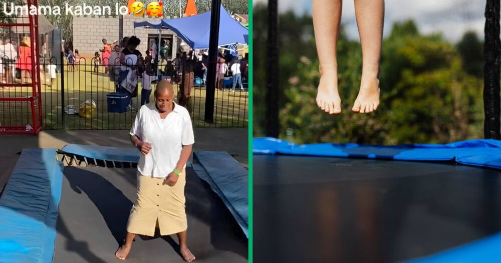 One gogo didn't let her age stop her from jumping on a trampoline.