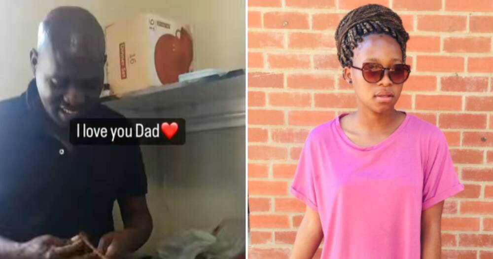 Young woman expresses gratitude for her dad