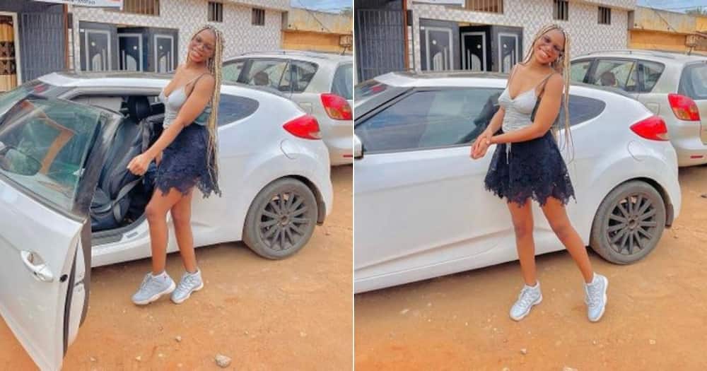 Stunning, Mzansi, Lady Celebrates, Delighted, After Buying, First Car, 21, Success