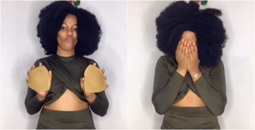 Photos from video of lady revealing 'fake' tips