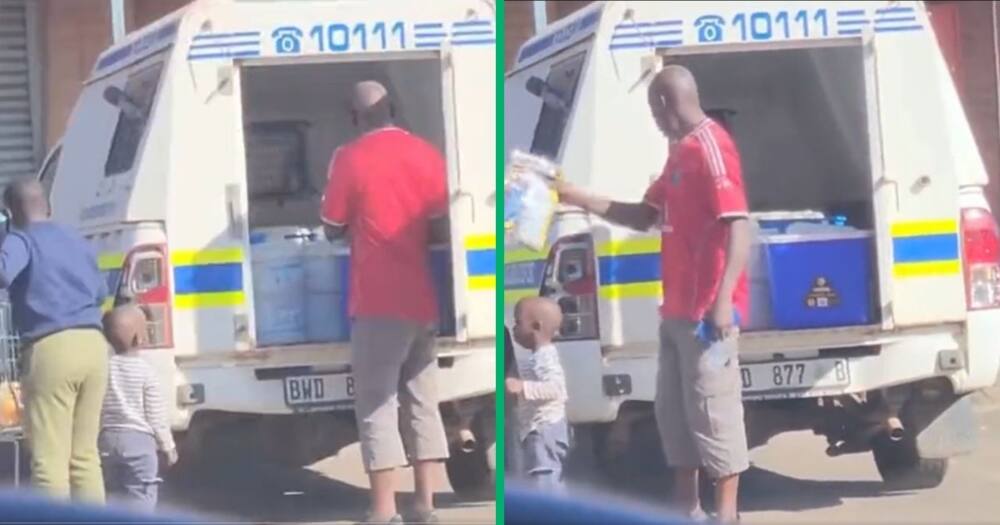 A police officer was caught using an official SAPS van to run personal errands
