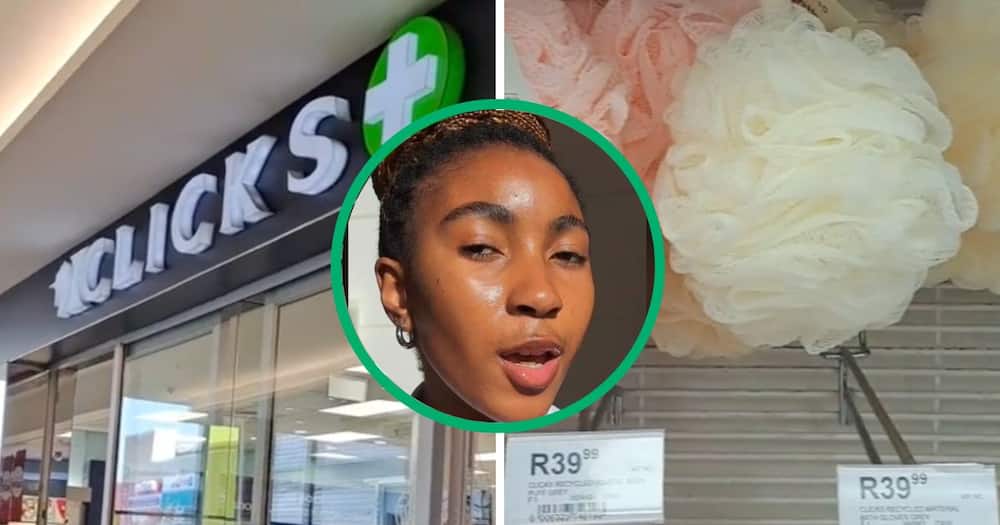 Woman plugs Mzansi with Clicks self-care routine product about TikTok video trends.