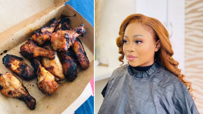Disappointed woman shows off what she ordered vs what she got,burnt wings meal gives Mzansi the chest pains