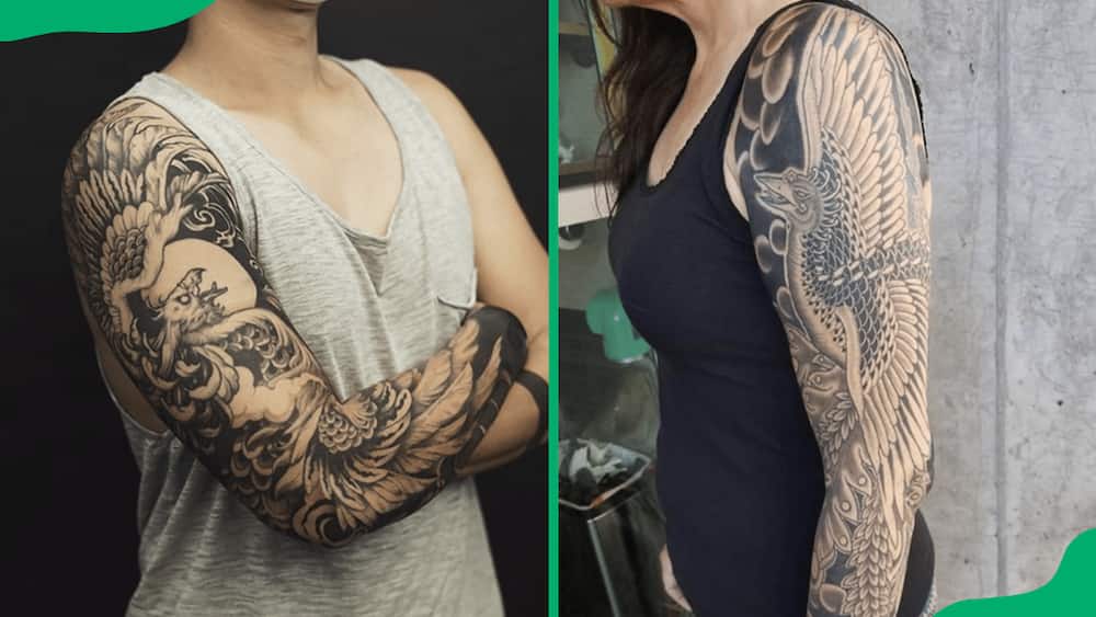Phoenix sleeve tattoo