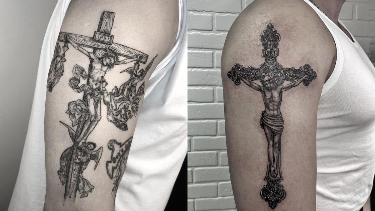 Rose Cross Flower Temporary Tattoo / Small Floral Religious Cross / Faith  Tattoo / Wildflower Outline Tattoo / God Tattoo - Etsy