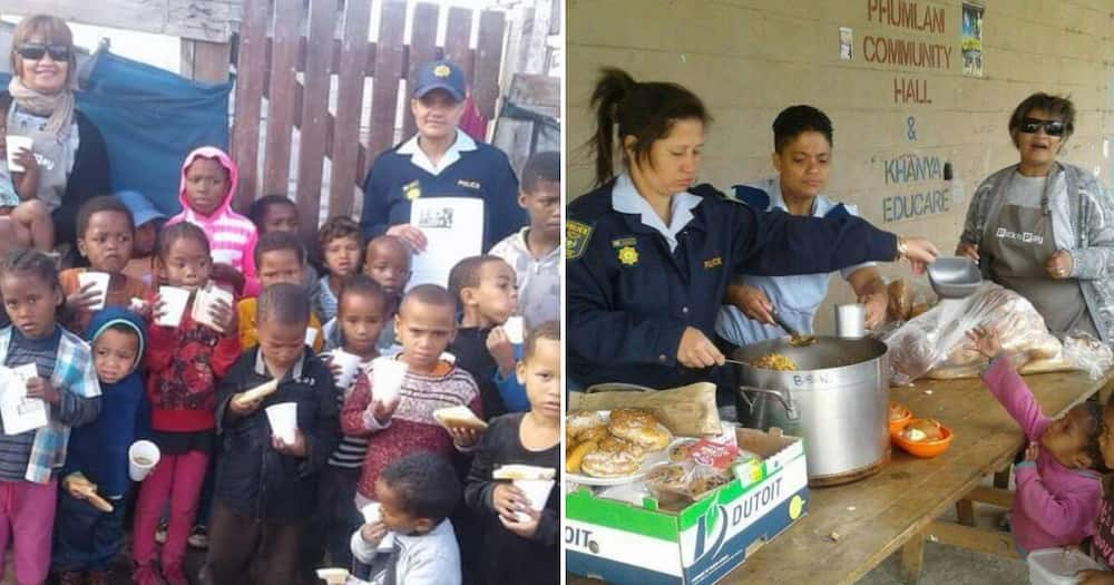 feeding scheme, police officers, cape town, good samaritan, lotus river, hungry, needy