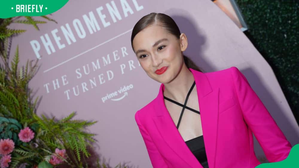 Model Lola Tung during a cocktail party with women in media and entertainment for the launch of Prime Video's The Summer I Turned Pretty