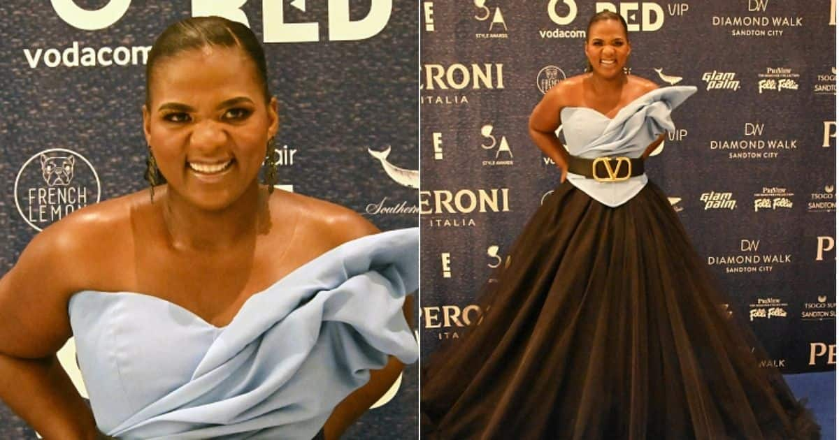 Mzansi Men in Awe of MaMkhize Stunning Silver Frock Snaps