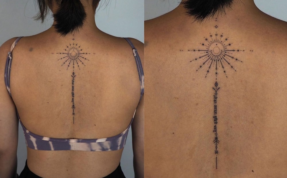 The sun and arrow tattoo