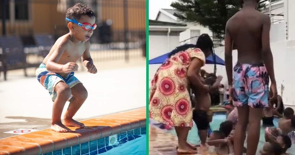 TikTok video of kid at pool