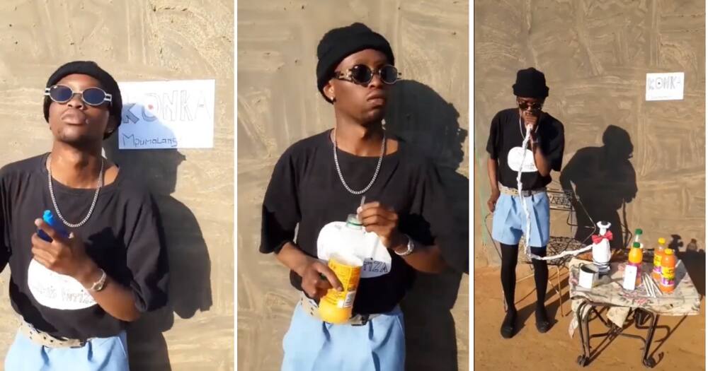 A out-of-the-box gent created his own Konka vibe which Mzansi peeps loved