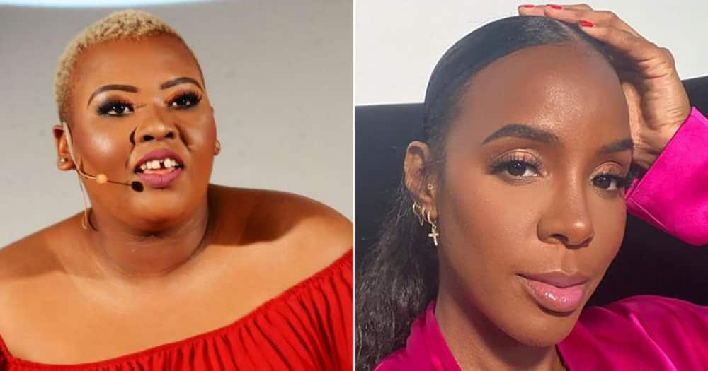 Anele Mdoda trends after Kelly Rowland poses in same swimsuit as hers