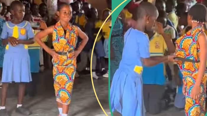 "She's so good": Young school girl transforms wrappers to gowns, netizens laud her creativity level