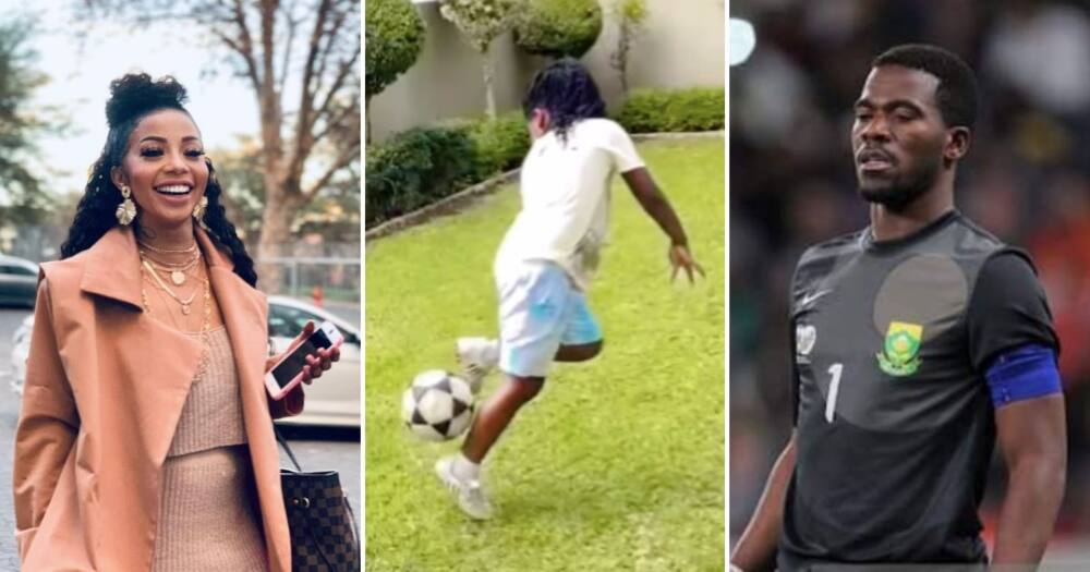 Kelly Khumalo and Senzo Meyiwa's daughter Thingo plays soccer