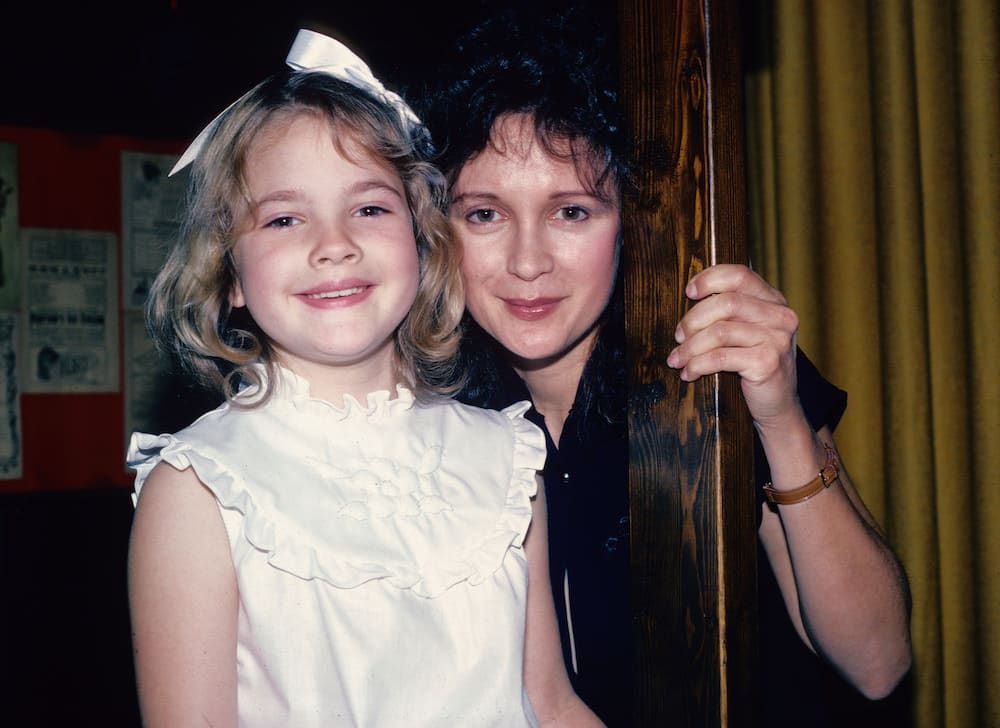Actress Drew Barrymore with her mother, Jaid, during a photoshoot in 1982.