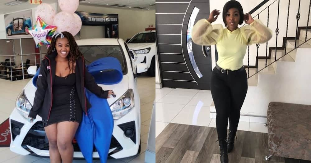 Gauteng, young lady, new car, new vehicle, big purchase, viral image, trending news, Mzansi, reactions