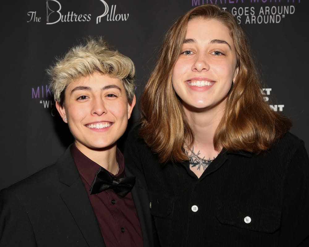 Mattie Westbrouck (left) and Isabella Avila (right) attend the release party for Mikaila Murphy's new song "What Goes Around Comes Around" on 4 February 2022 in LA.