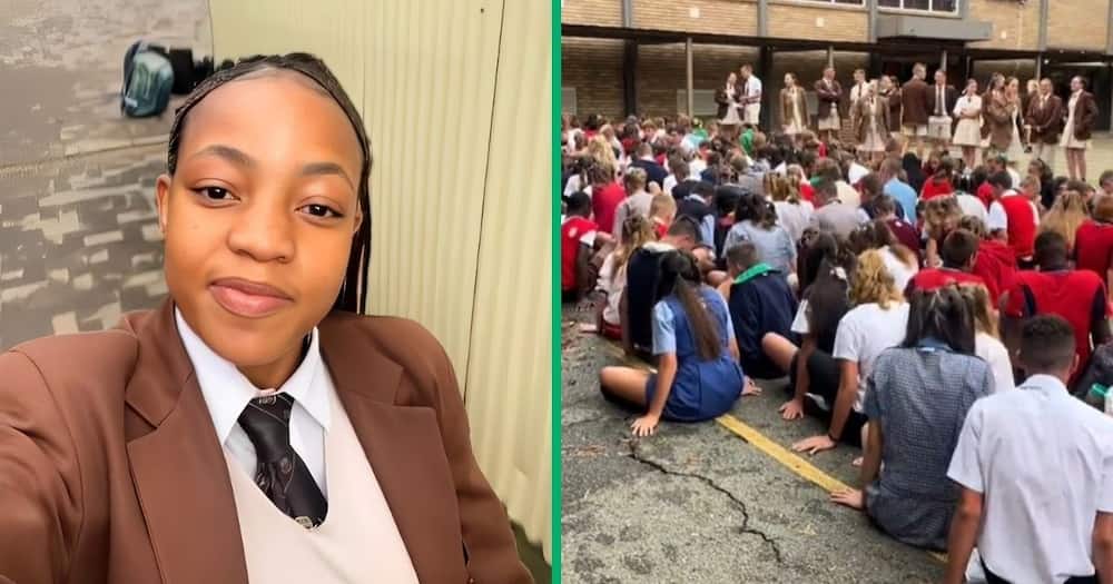 A black girl attending an Afrikaans school.