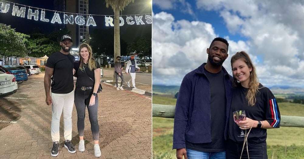Fans have reacted positively to Siya and Rachel Kolisi's lovely snap as they painted Durban red. Image: Instagram