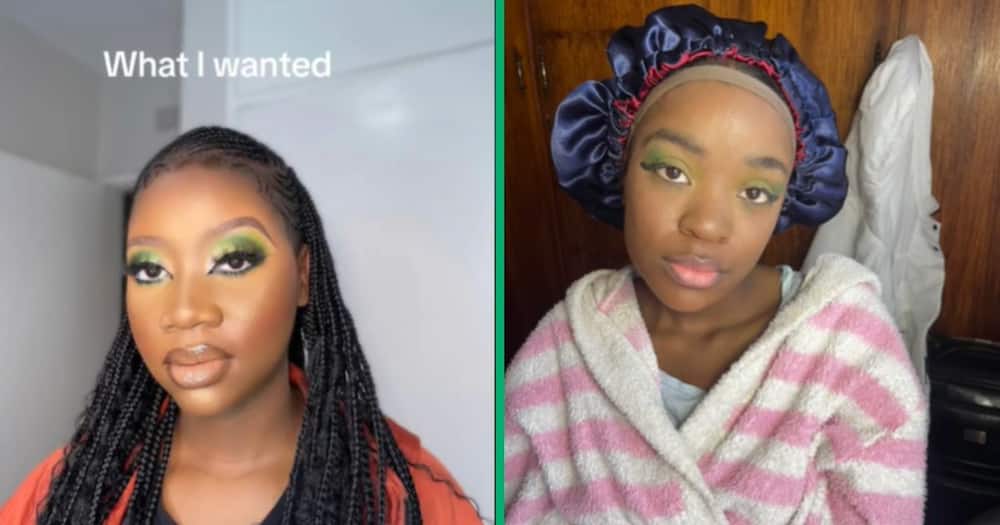 A TikTok video shows a young lady's makeup fail after being told to trust the process.