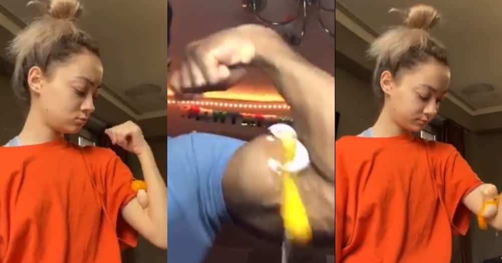 Lady Hilariously Mocks Big Muscle Man With His Own Silly Egg Trick