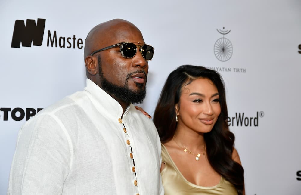 Jeezy and Jeannie Maithe during the Los Angeles premiere of Surviving Sex Trafficking at Landmark's Nuart Theatre in March 2022.