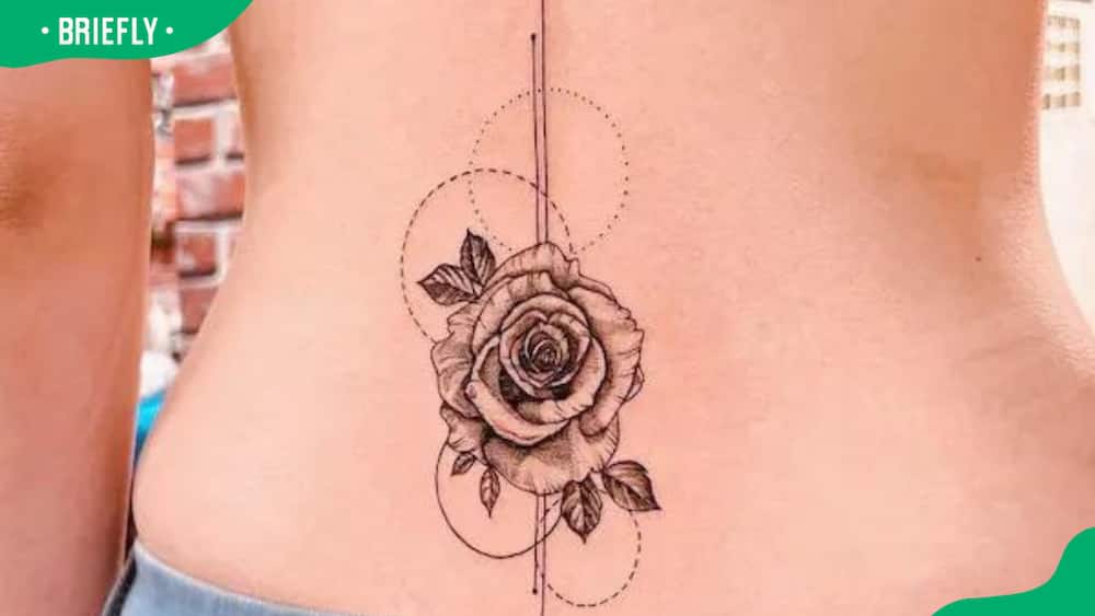 Circles and rose tattoo