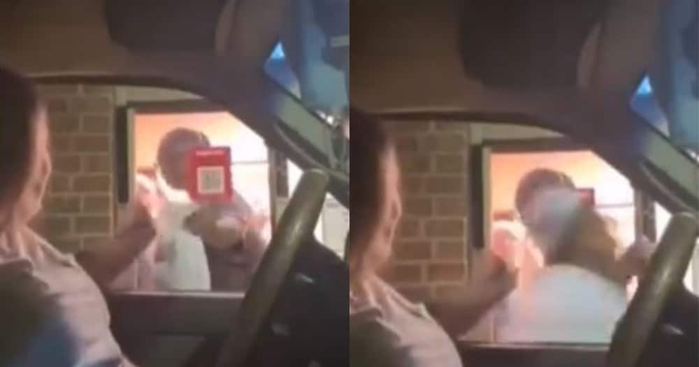 Video, lady's fast food, stolen, drive through Pls export and turn off FB IA pls