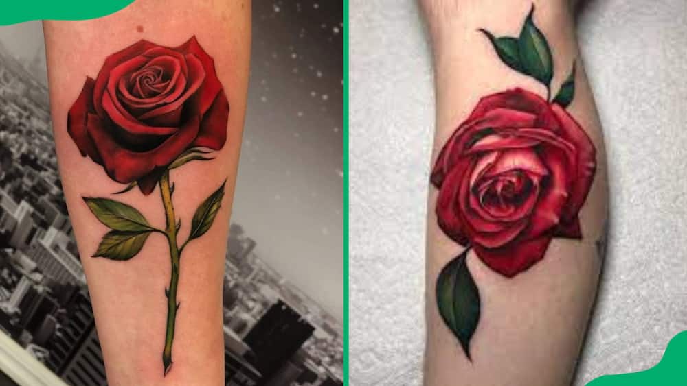 Red rose tattoos
