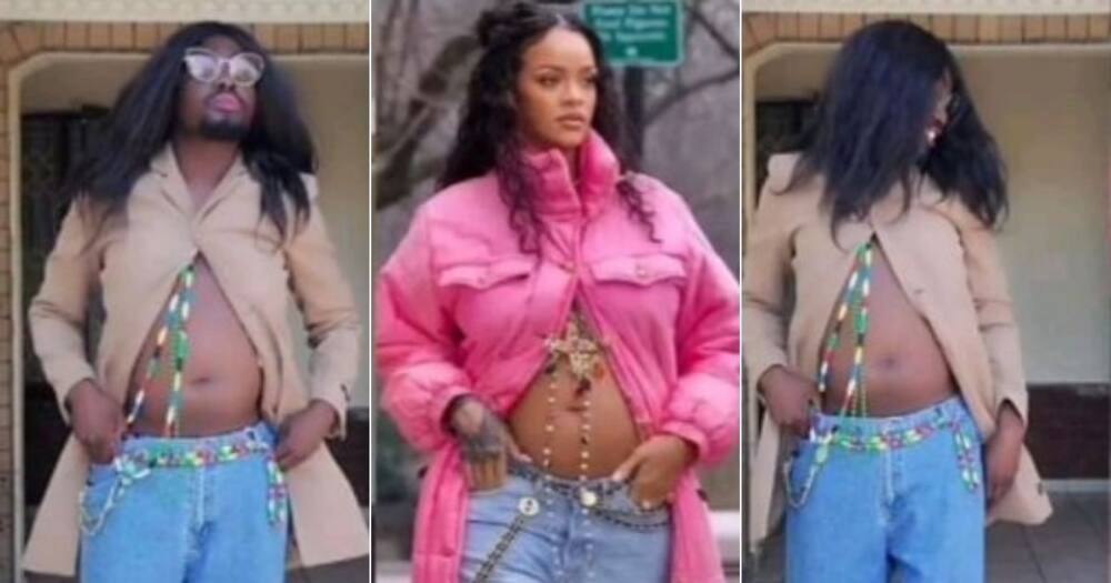 Rihanna pregnancy reveal, man recreates Rihanna's pics, viral images, trending news
