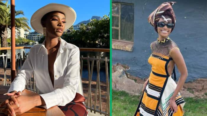 Zozibini Tunzi rocks beautiful traditional Xhosa attire at home and wins hearts