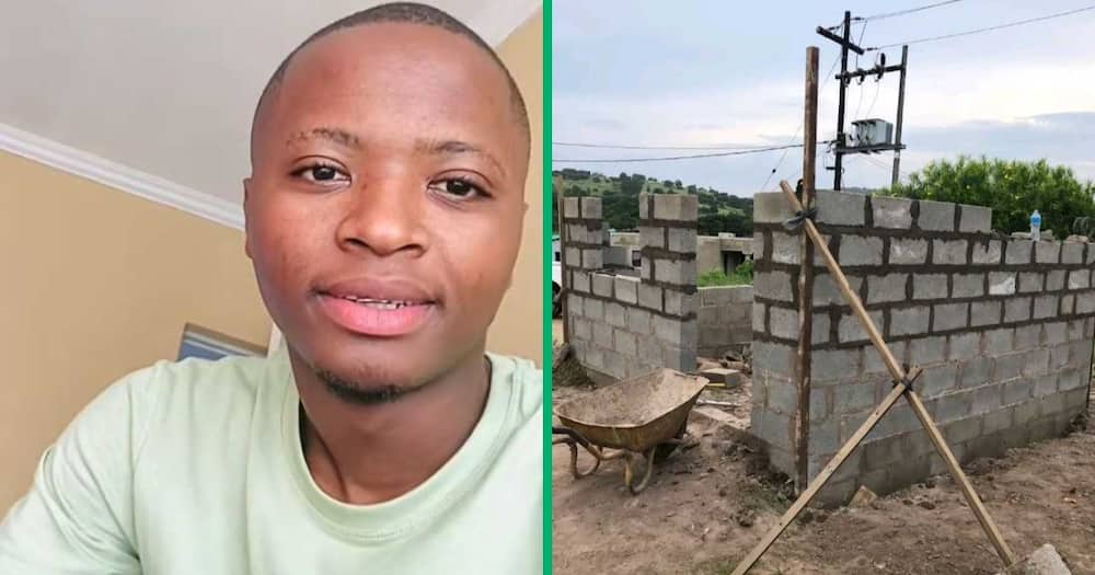 A TikTok video shows a man unveiling his journey of building a one-bedroom home within six months.