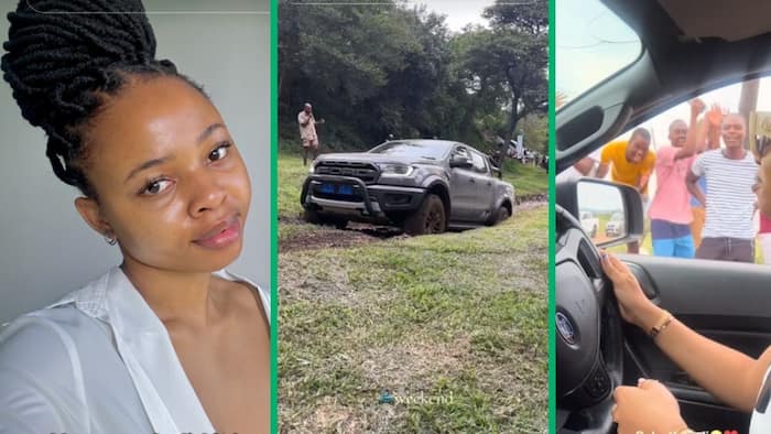 Mzansi woman wows crowd of young men with smooth moves in her Ford Ranger in TikTok video