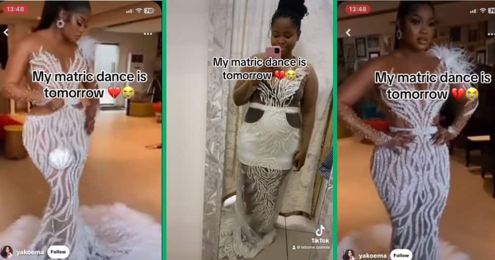 lady shows matric dance dress disaster
