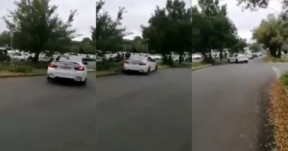 BMW, crash, tree, show off, Mzansi reacts