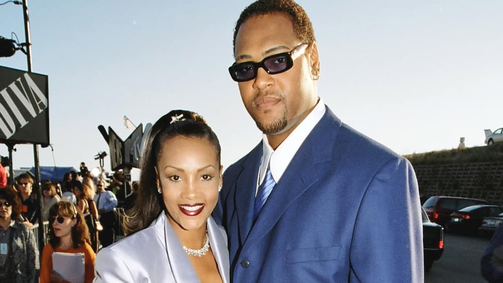 Vivica with Christopher during the 1998 MTV Movie Awards in Los Angeles.