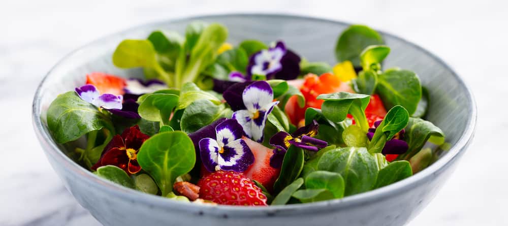 Fruit and edible flower platter idea