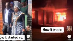 Up in flames: South Africans worried about family as house catches fire on wedding day