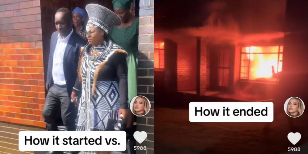 A house caught fire during what was supposed to be a wedding celebration.