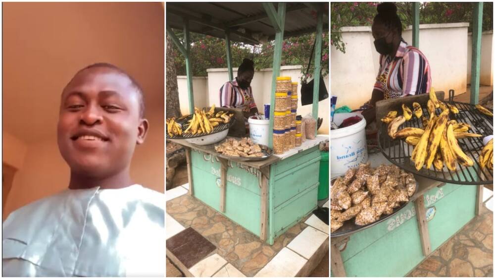 Child advertises mum's roasted plantain on Twitter, many praise him