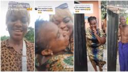 "Her dad was shocked': Lady pays family surprise visit after 3 years in UK, shares emotional videos