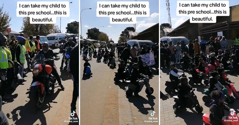 A convoy of preschoolers shut down a street in Sharpeville
