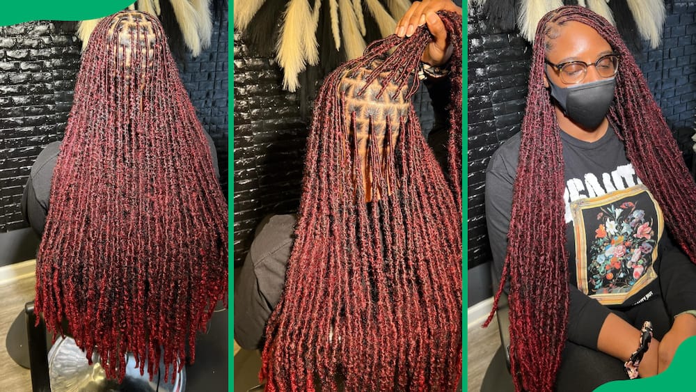 Long red butterfly locs