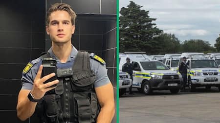 Handsome SAPS officer's hot viral selfie books him disciplinary hearing at work, SA backs him