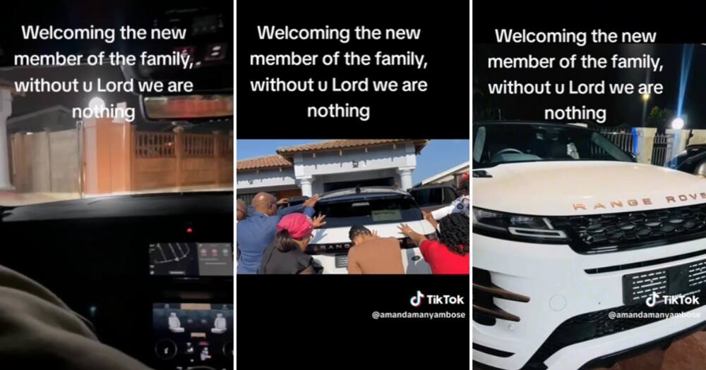 TikTok user @amandamanyambose shared a video showing the praying over the new car